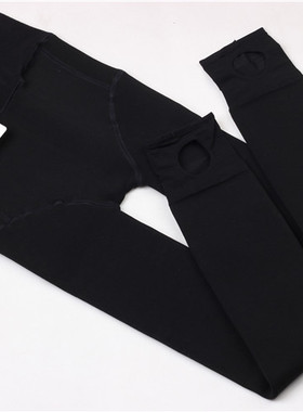 皮尔卡丹黑金缎面火神绒钻石V档抗起球发热裤加绒保暖女裤89032B