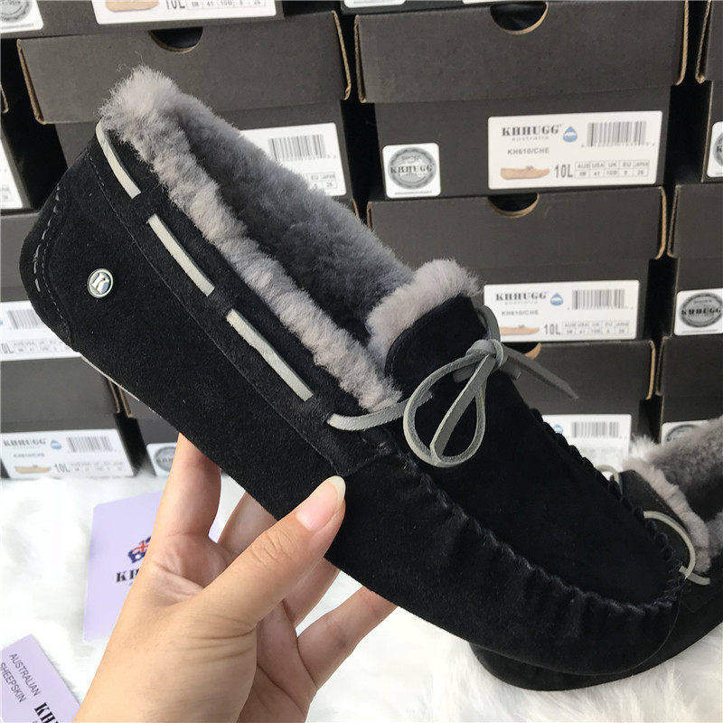 豆豆鞋男2023秋冬新款 真皮黑色软底懒人潮流休闲英伦韩版KHΗUGG,流行男鞋,单鞋,淘宝优惠券,粉丝福利购,淘宝优惠卷