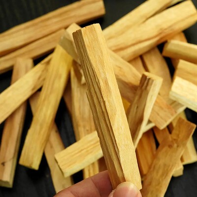 秘鲁圣木条烟熏老料原木净化空气高油有火香薰杉木条palo santo