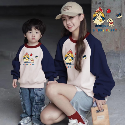 2025秋季新款母子母女卡通圆领
