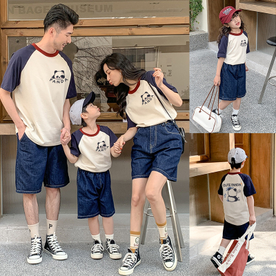 一家三口亲子装小月龄婴儿2025!