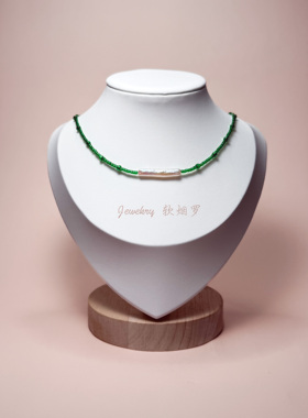 天然淡水极光银条巴洛克珍珠项链