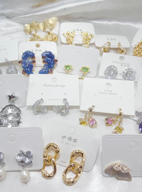 三件包邮！标题写了的！当季款锆石镶嵌925银针耳钉耳环59001