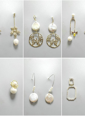 925银针韩国气质长款流苏时尚冷淡风巴洛克珍珠耳钉网红耳环39502