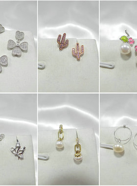 三件包邮！仅此字样！大厂尾货！通体925银锆石微镶耳钉耳环48806