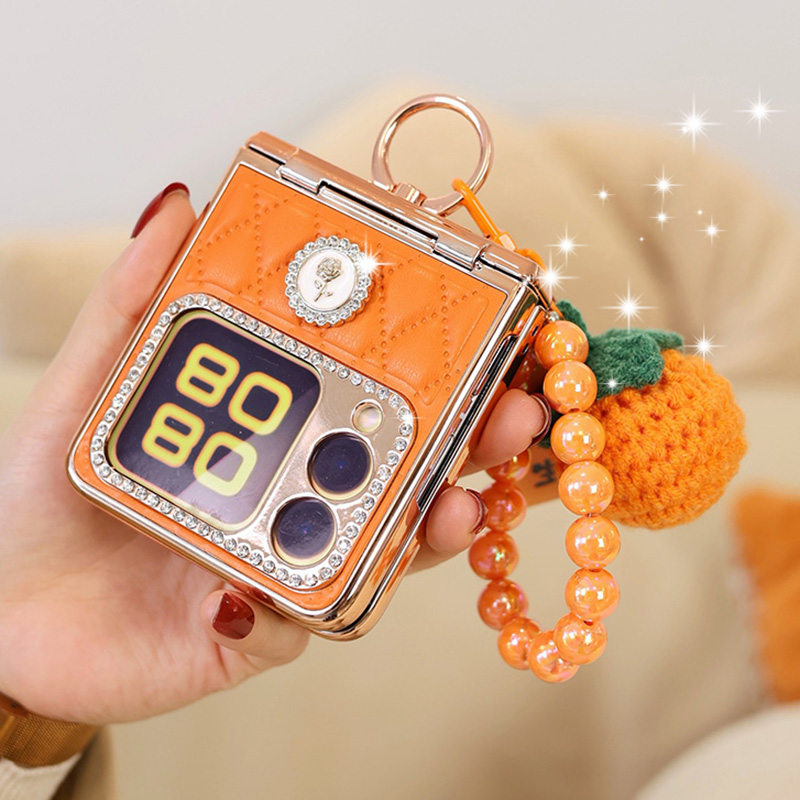 适用于华为novaflip手机壳橘色