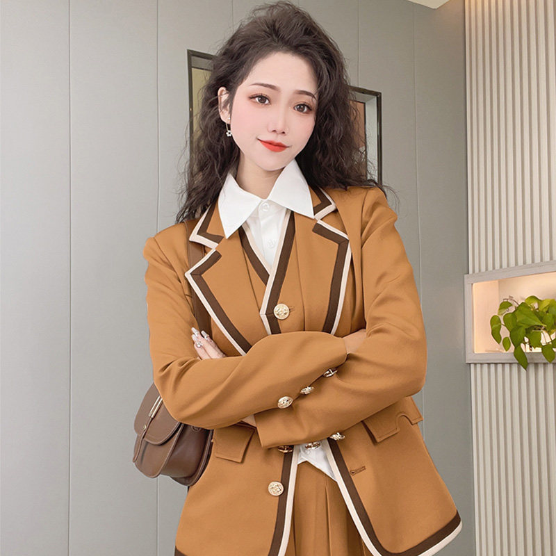 2023早春新款英伦学院风套装高级感西装马甲叠穿高级感冬装三件套,女装/女士精品,风衣,淘宝优惠券,粉丝福利购,淘宝优惠卷