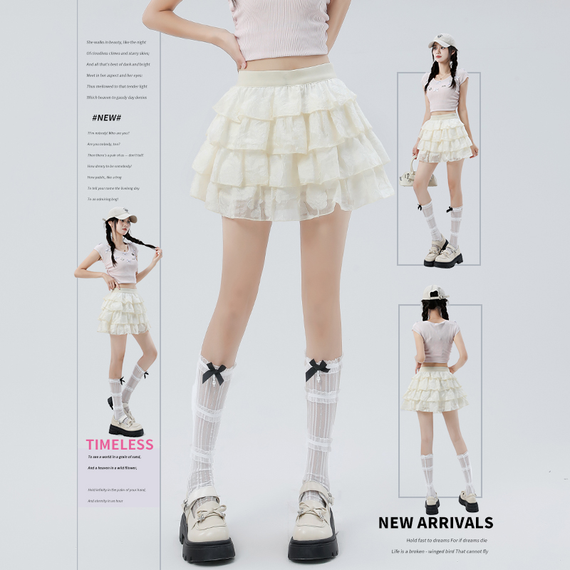 2025新款芭蕾风百搭蛋糕裙蓬蓬裙高腰显瘦短裙A字半身裙