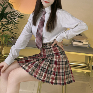 亮片百褶裙女秋冬高腰格子a字闪闪短裙2022新款 裙子 不灵不灵闪