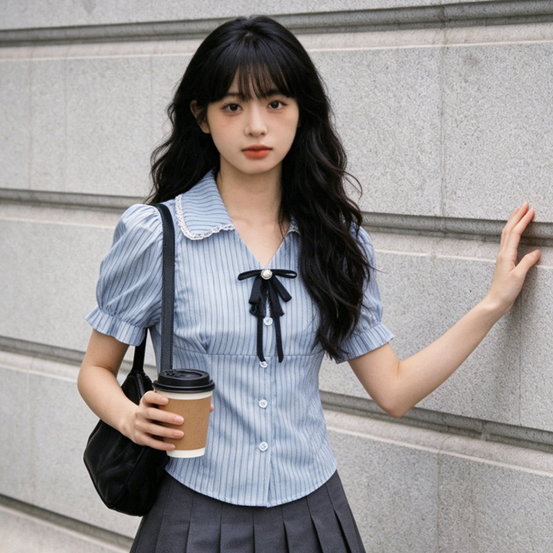 夏季学院风衬衫小个子jk衬衣图片
