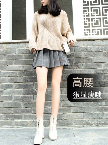 Шерстяная юбка в складку, короткая зимняя мини-юбка, высокая талия, А-силуэт, по фигуре