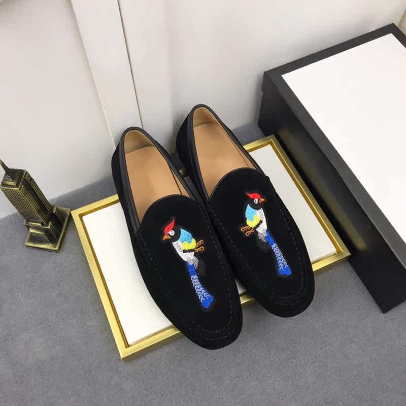 black Scrub Cow leather Casual shoes exquisite colour Embroidery Lok Fu shoes Ethnic style fashion Trend Men's Shoesin the Men's Shoes, Low shoes  category - from Buy2taobao.com to provide professional Taobao agent buy service