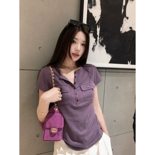小君君布兰妮 C位瘦瘦t/细节满分立体工装口袋显瘦微收腰短袖t恤