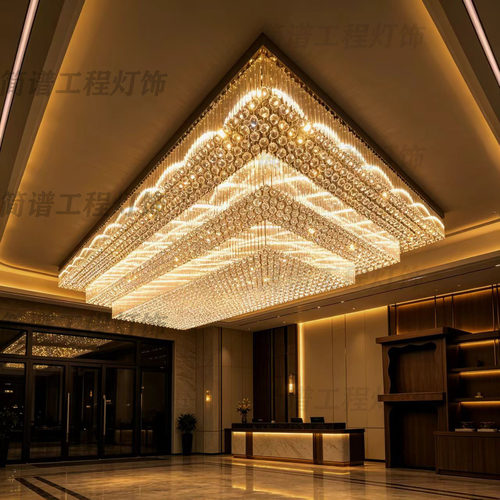 长方形水晶吸顶灯轻奢中山灯具