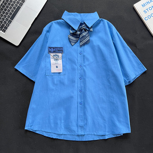 哈利波特周边短袖衬衫女夏季2025新款爆款学院宽松美式潮牌辣妹