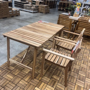 IKEA宜家阿霍蒙 实木桌子折叠桌阳台桌休闲桌咖啡桌户外桌椅