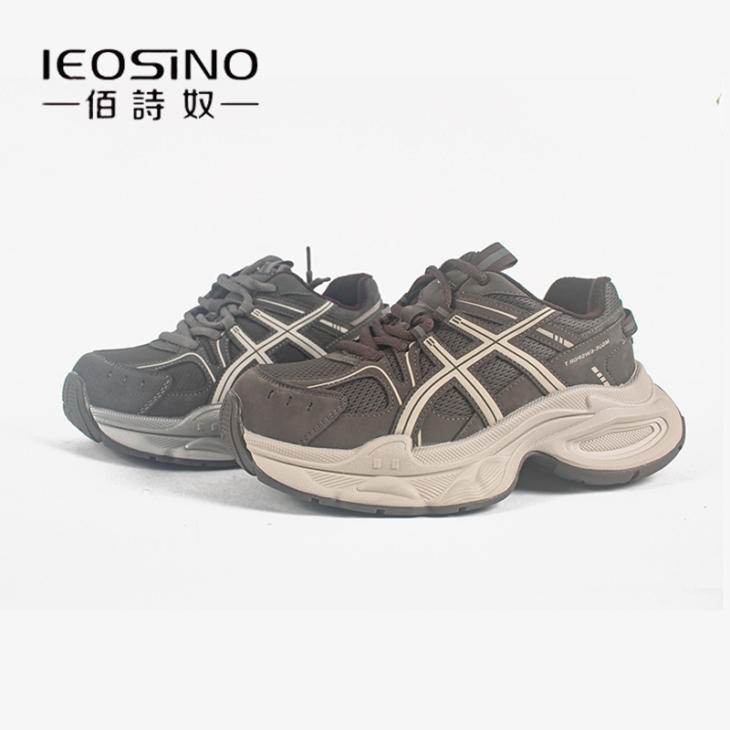 佰诗奴轻便厚底老爹鞋女2025冬季新款加绒保暖小个子增高运动鞋女