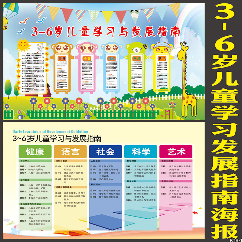 6岁儿童发展指南海报幼儿园宣传