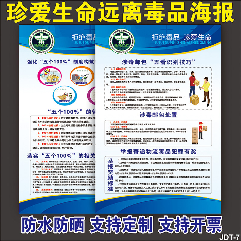 禁毒宣传墙贴标志广告贴纸定制戒毒宣传栏海报珍爱生命大挂图墙贴