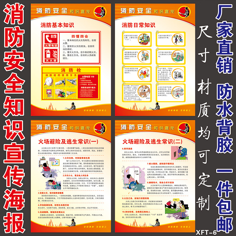 2022安全生产月宣传海报主题贴画消防安全灭火器使用方法知识挂图