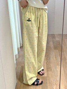 宽松慵懒风直筒裤 女夏季 土星刺绣彩色波点休闲长裤 2024SS搭配神裤