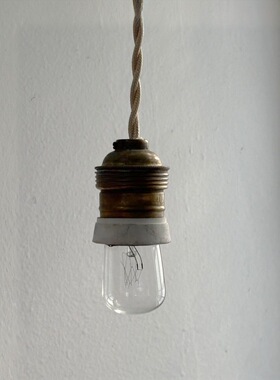 法国19中世纪美学复古做旧黄铜吊灯美式工业风vintage中古小吊灯