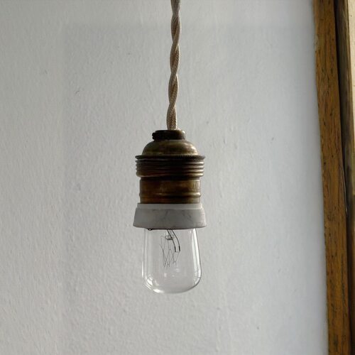 法国19中世纪美学复古做旧黄铜吊灯美式工业风vintage中古小吊灯