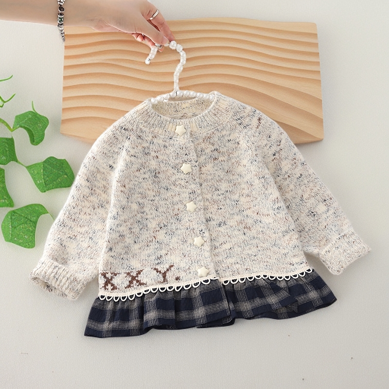 女童春秋款毛衣外套2025新款儿童装女孩洋气小女孩针织衫长袖上衣