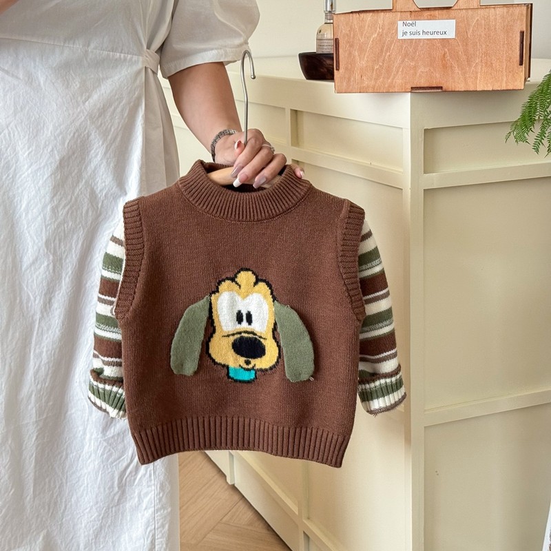 男宝宝毛衣秋冬季内搭儿童卡通假两件打底衫男童秋装针织衫毛线衣