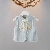 马甲开衫 小童秋冬宝宝针织衫 毛衣坎肩外穿新款 儿童背心女童新中式