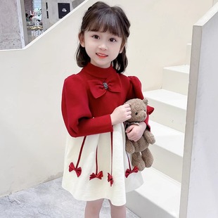 女童连衣裙秋冬季2025新款女宝宝冬款儿童装新年拜年衣服公主裙子