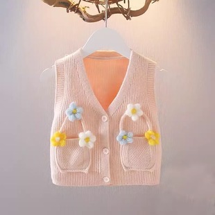 女宝宝马甲背心春秋装新款12345岁女童上衣两件套儿童小女孩套装