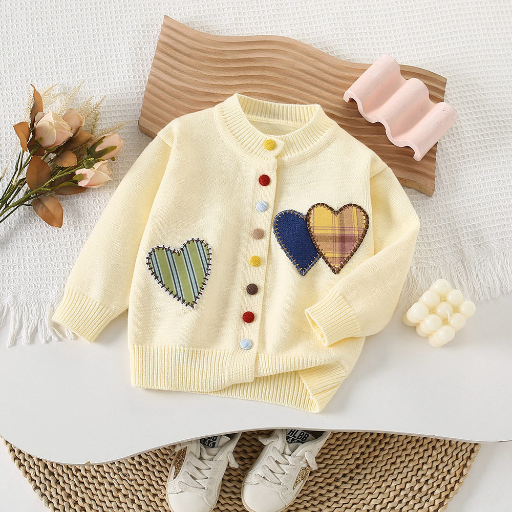 女童针织开衫春秋季2025新款洋气儿童上衣小女孩韩系宽松毛衣套装