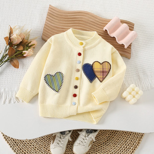 女童针织开衫春秋季2025新款洋气儿童上衣小女孩韩系宽松毛衣套装