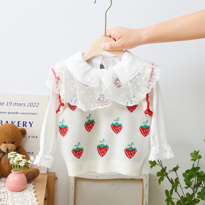 女童针织马甲2025秋季新款中小童花边洋气韩国绒毛衣背心打底上衣,童装/婴儿装/亲子装,毛衣/针织衫,淘宝优惠券,粉丝福利购,淘宝优惠卷