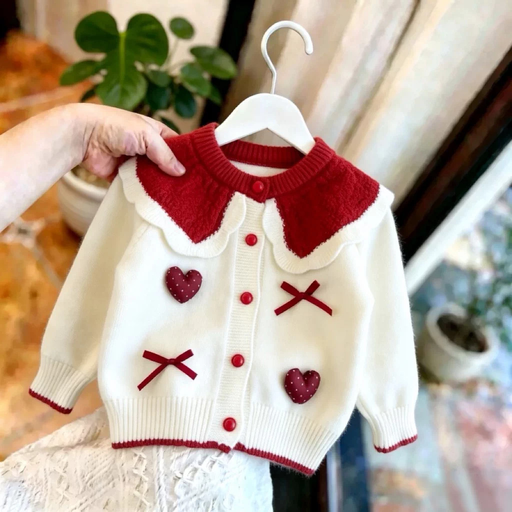 女童毛衣开衫婴幼儿外套百搭上衣
