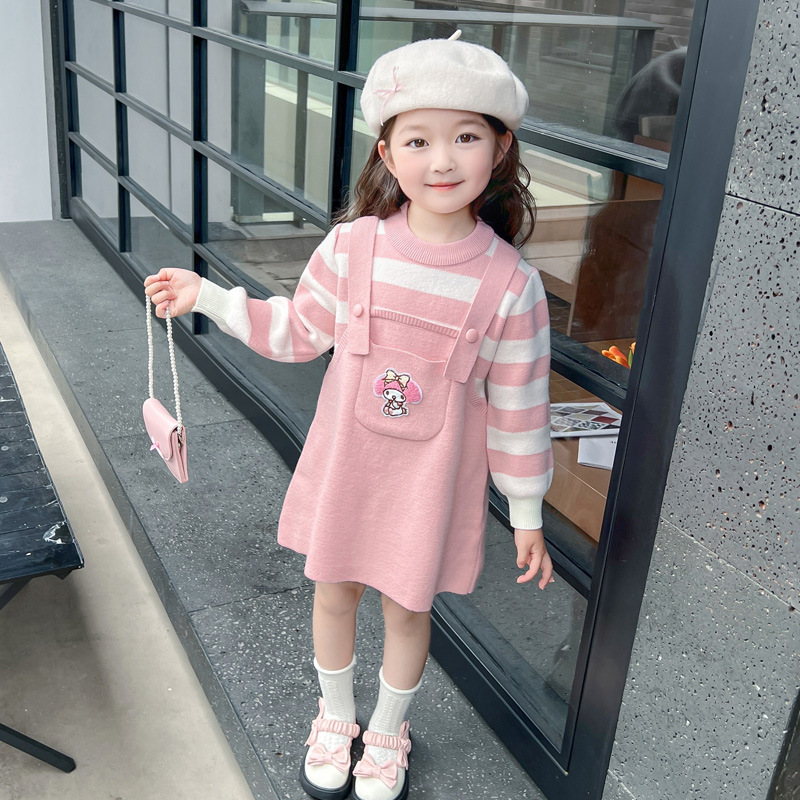 洋气儿童公主裙子卡通针织衫潮