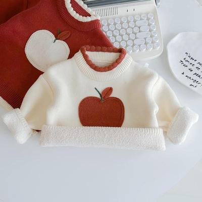 一体羊羔绒上衣针织衫套头冬装