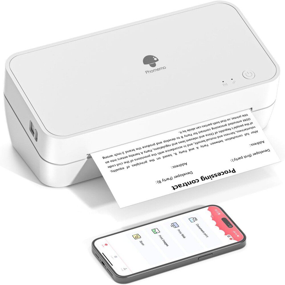 phomemo s821便携式打印机无墨办公a4错题打印机桌面式热敏打印机