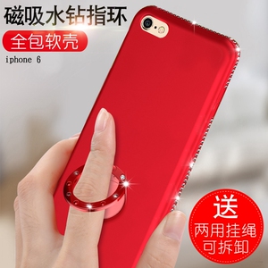 苹果6手机壳全包防摔支架软壳iPhone6s镶钻保护套挂绳外套个性女