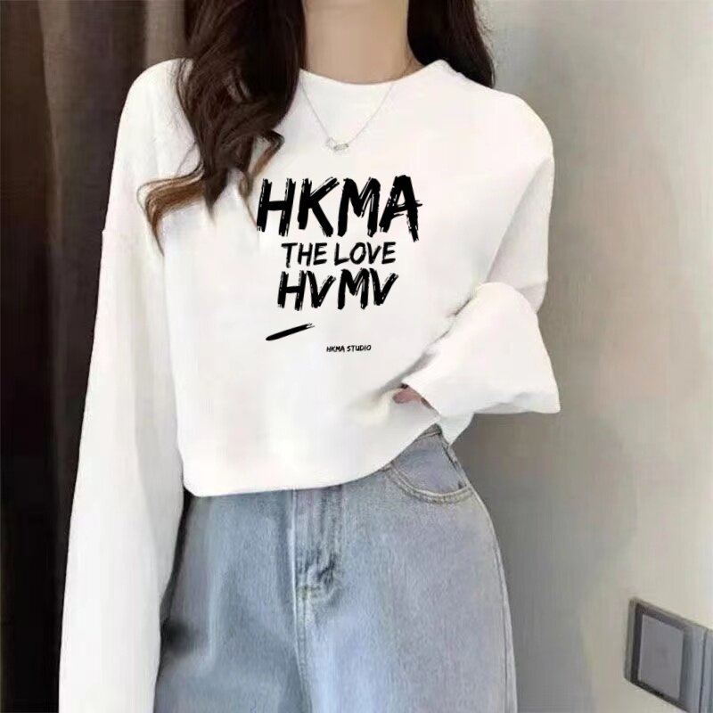 毛线圈纯棉短款卫衣女学生宽松印花慵懒风小个子时尚洋气上衣春秋