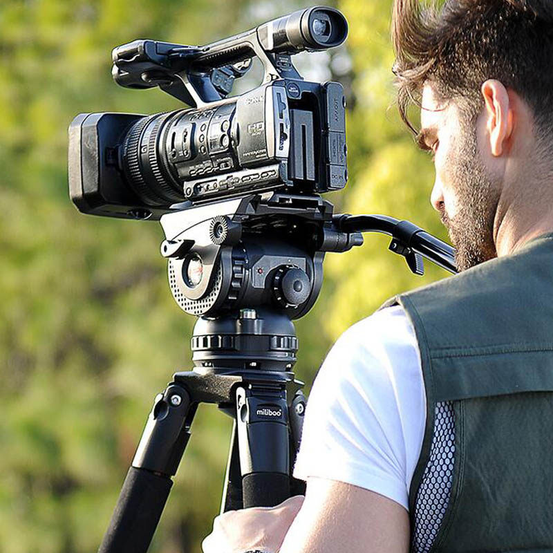 米泊(miliboo)m15t 电影级专业大摄像机稳定拍摄碳纤维三脚架液压云台