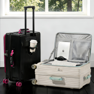 侧开口行李箱2026新款男女20/24/28寸大容量拉杆箱结实耐用拉链款