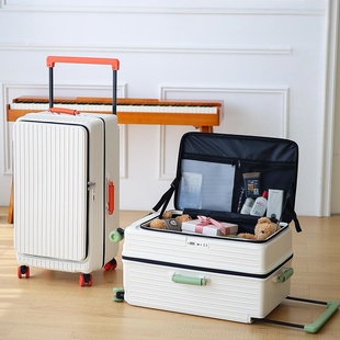 行李箱2025新款前开口男女皮箱宽拉杆旅行箱拉链款大容量结实耐用