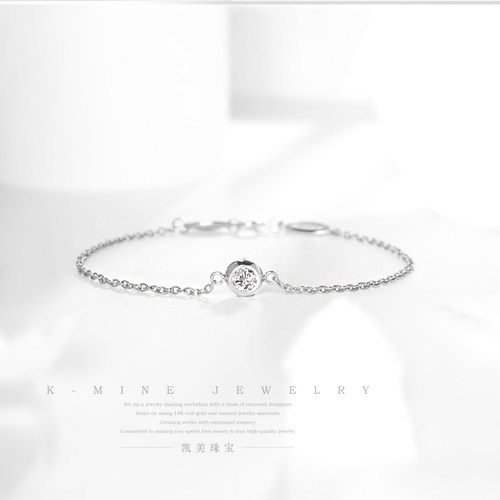 白金彩金时尚钻石手链经典泡泡款