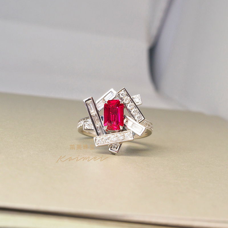 凯美珠宝红宝石戒指项链两用款