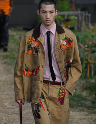 Doublet 26SS Vegetable Embroidery Work Jacket做旧夹克