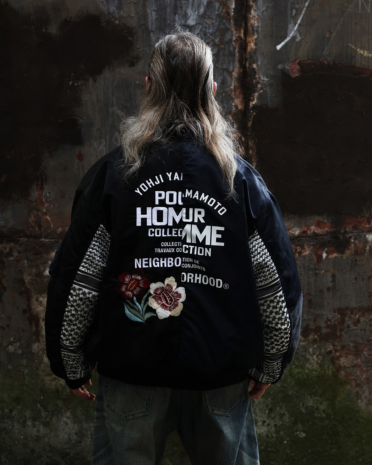 YOHJI YAMAMOTO× NEIGHBORHOOD. MA-1 JACKET刺绣夹克