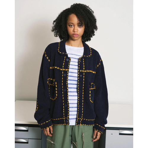 PHINGERIN PG1 POCKET CARDIGAN 25FW虚线针织夹克