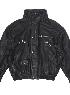 palyhollywood THE COMMISSION LEATHER BOMBER JACKET皮夹克